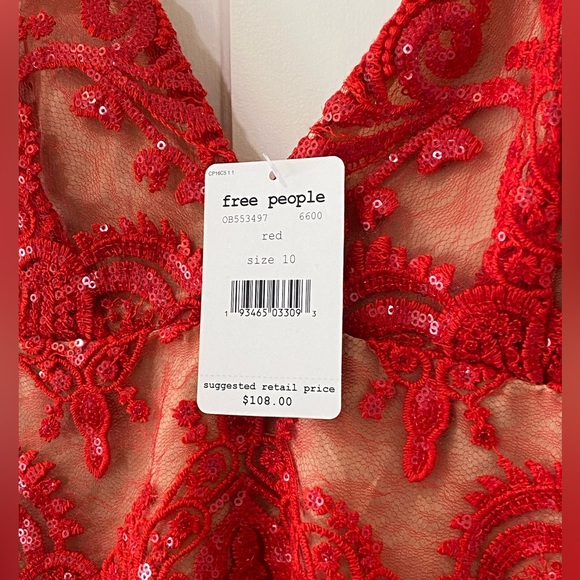 Free People Red Sequin Night Shimmers Mini Dress - Picture 12 of 17